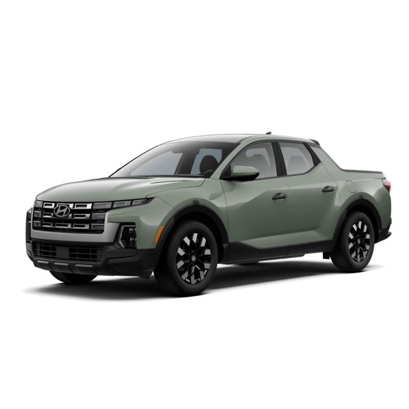 2026 Hyundai SANTA CRUZ SE in Sage Green in three-quarter side angle.