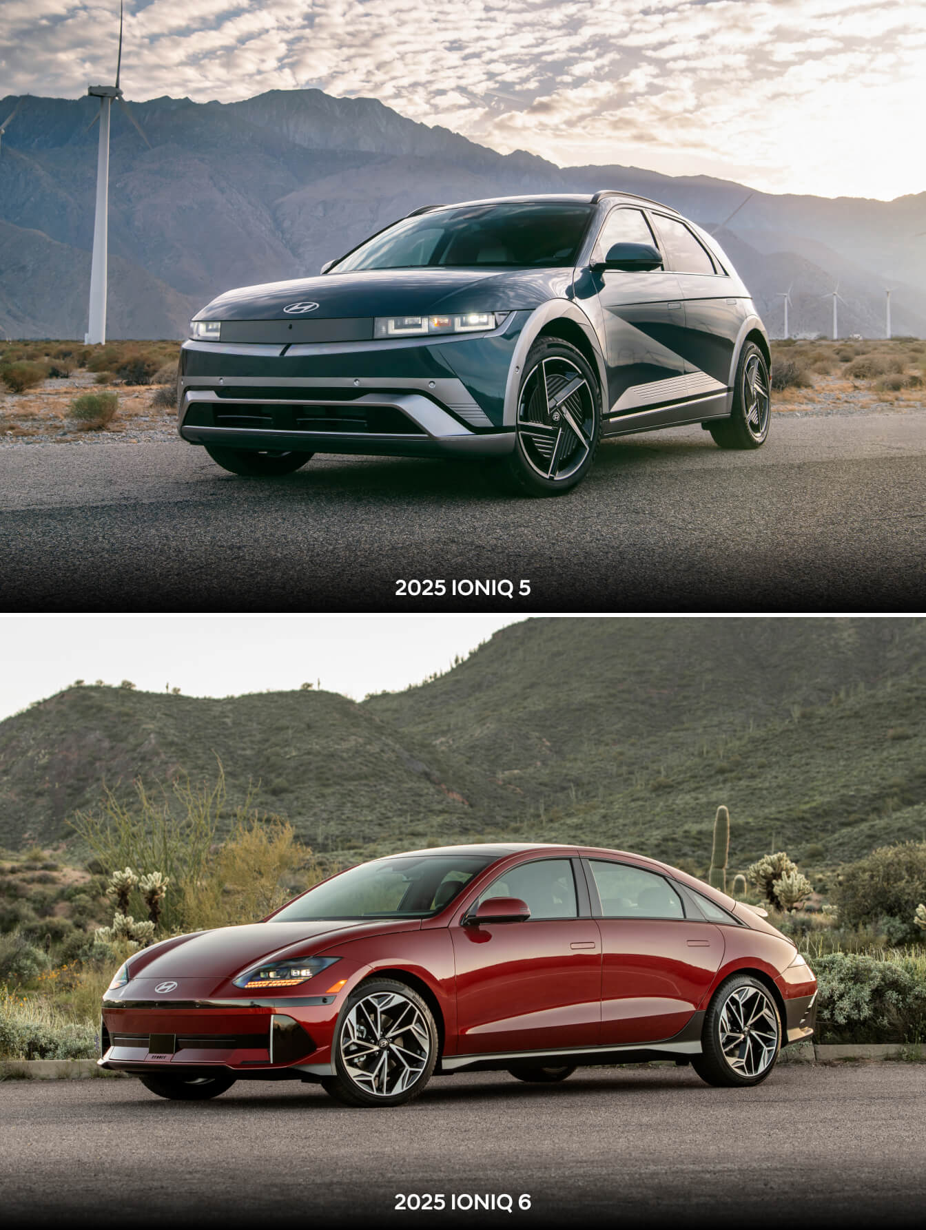 2025 Hyundai IONIQ 5 Limited & IONIQ 6 Limited parked outdoors