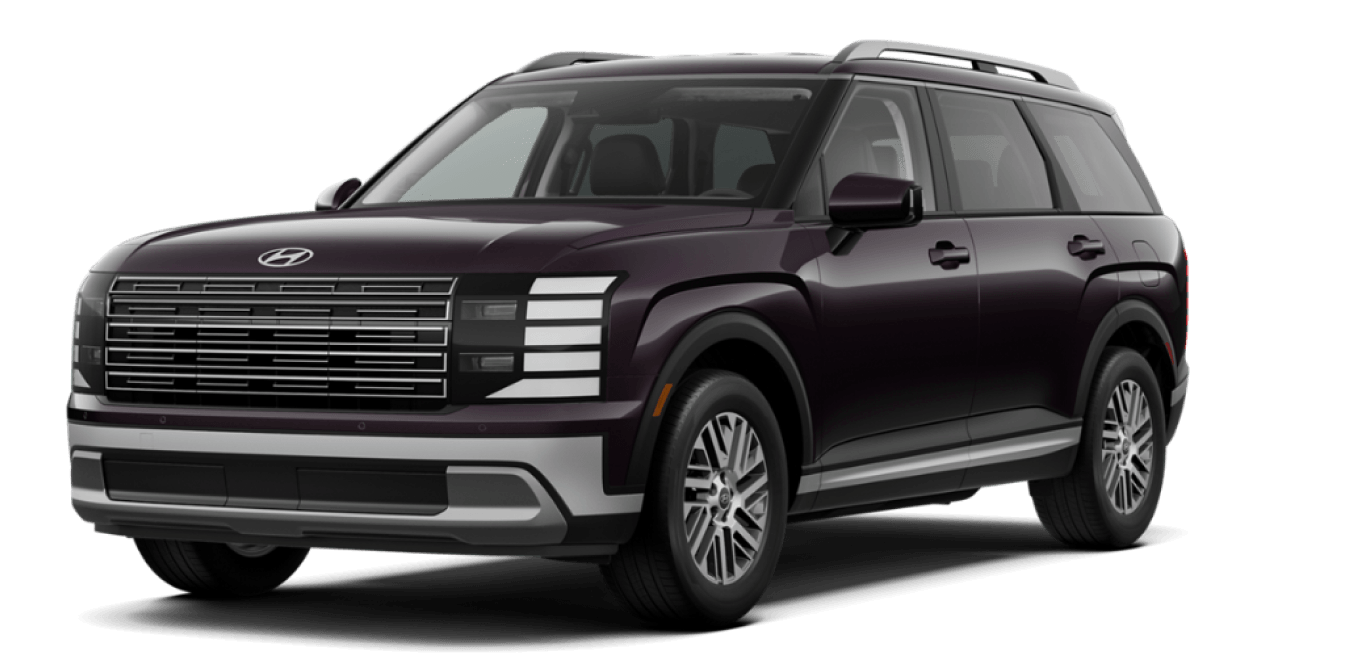 2027 Hyundai Palisade SEL shown in Galaxy Maroon