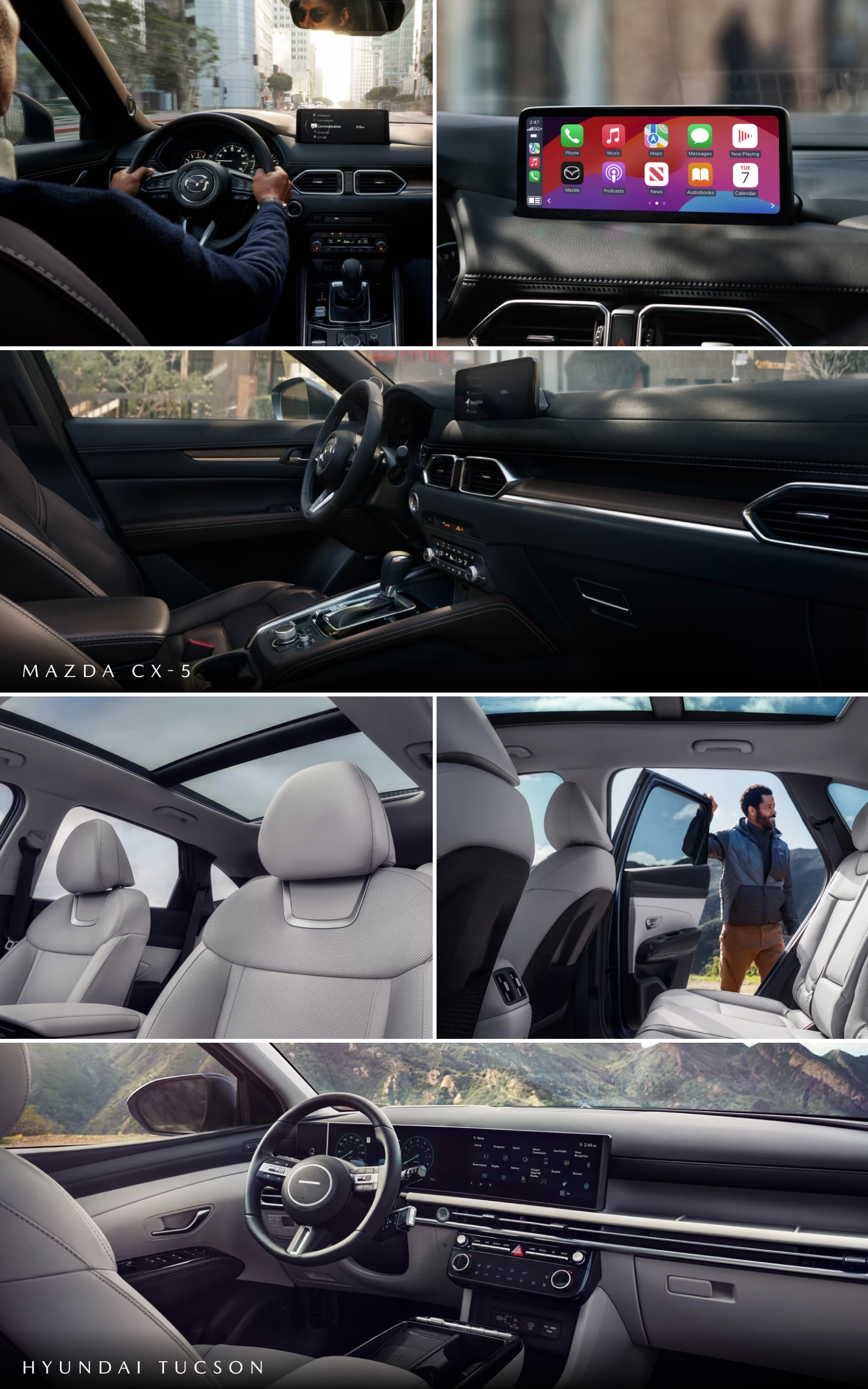 Mazda CX-5 vs. Hyundai Tucson Interior & Technology