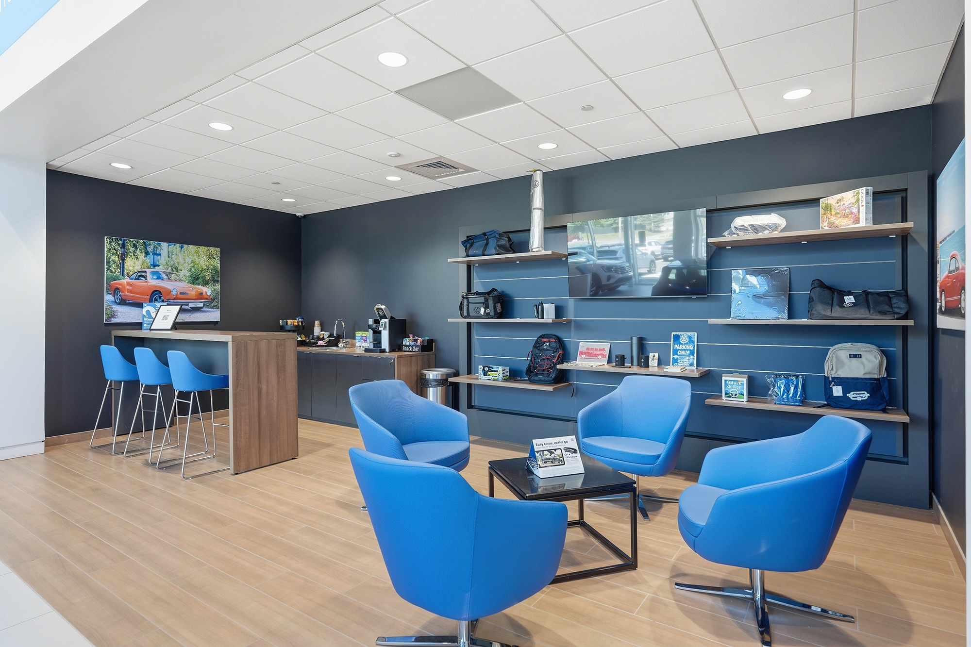 Customer waiting lounge at Volkswagen Lenox in Lenox, Massachusetts