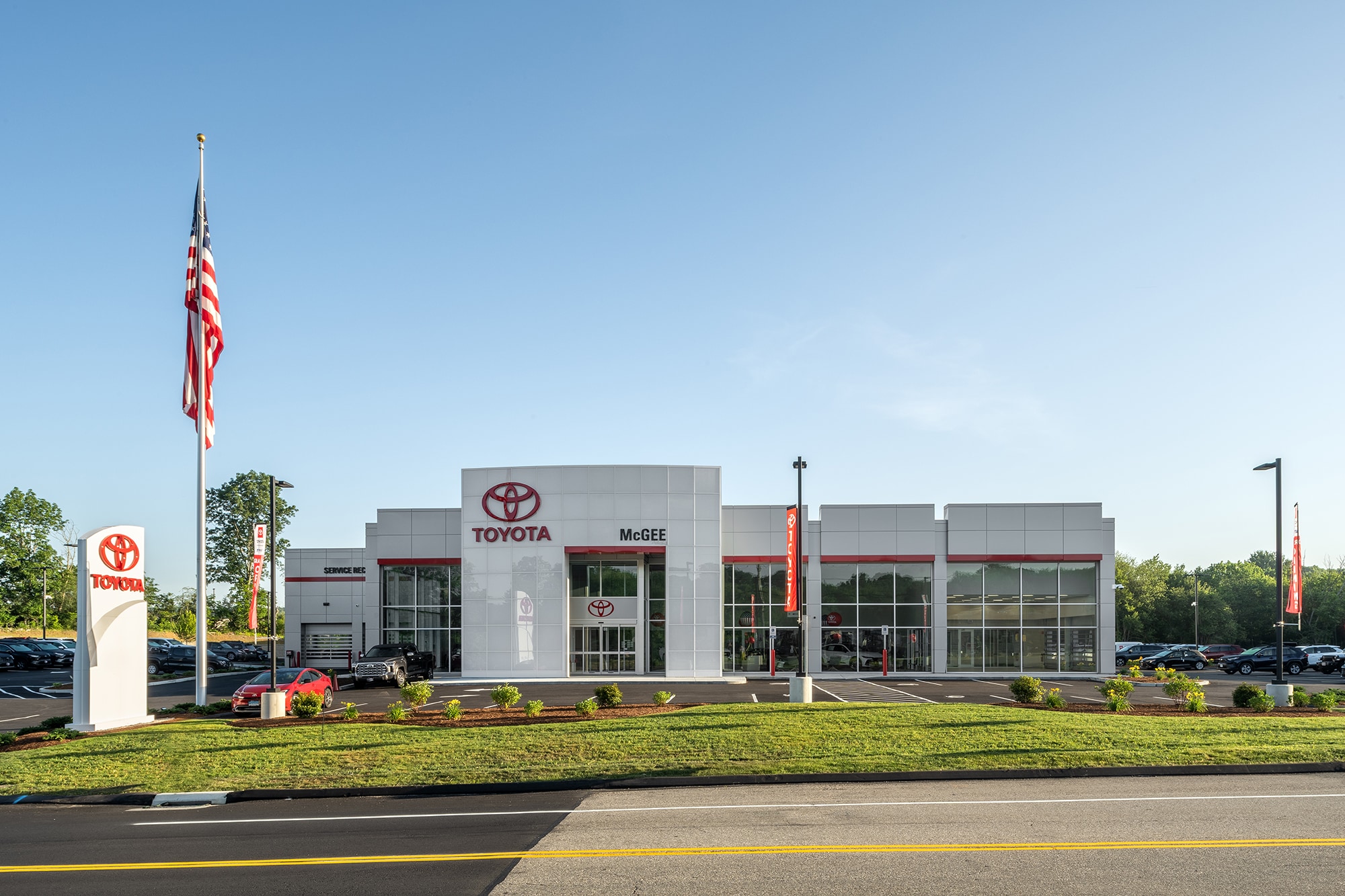 Exterior of McGee Toyota of Putnam at 88 Providence Pike in Putnam, Connecticut