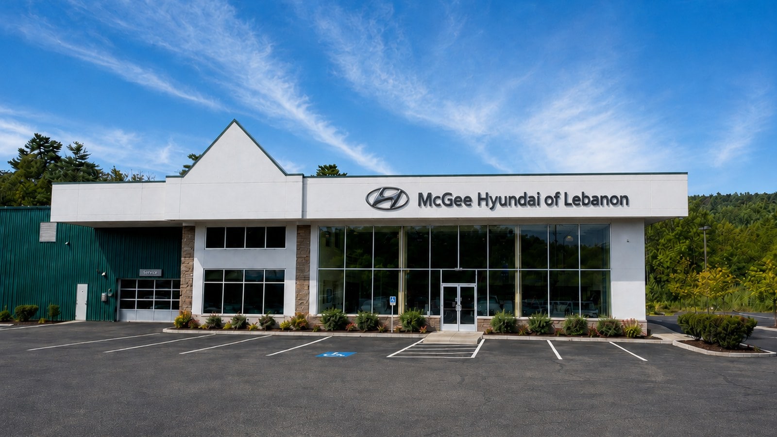 Exterior of McGee Hyundai of Lebanon at 145 NH-120 in Lebanon, New Hampshire