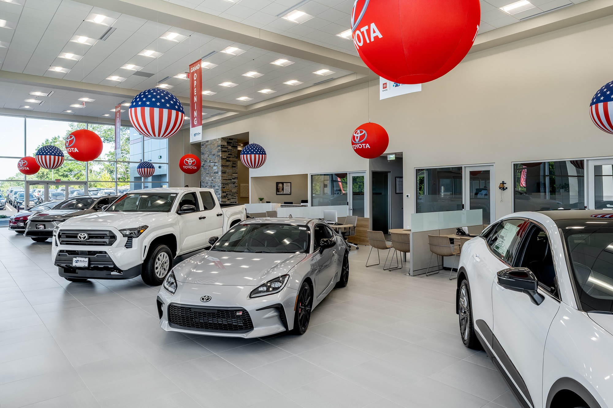 Showroom interior at McGee Toyota of Putnam in Putnam, Connecticut