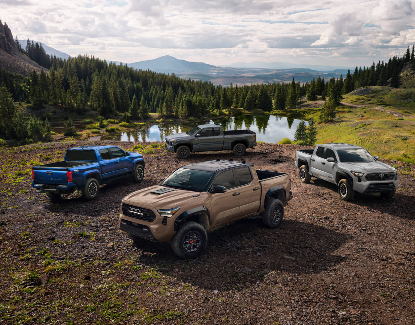 Toyota Truck Line Up Outdoors