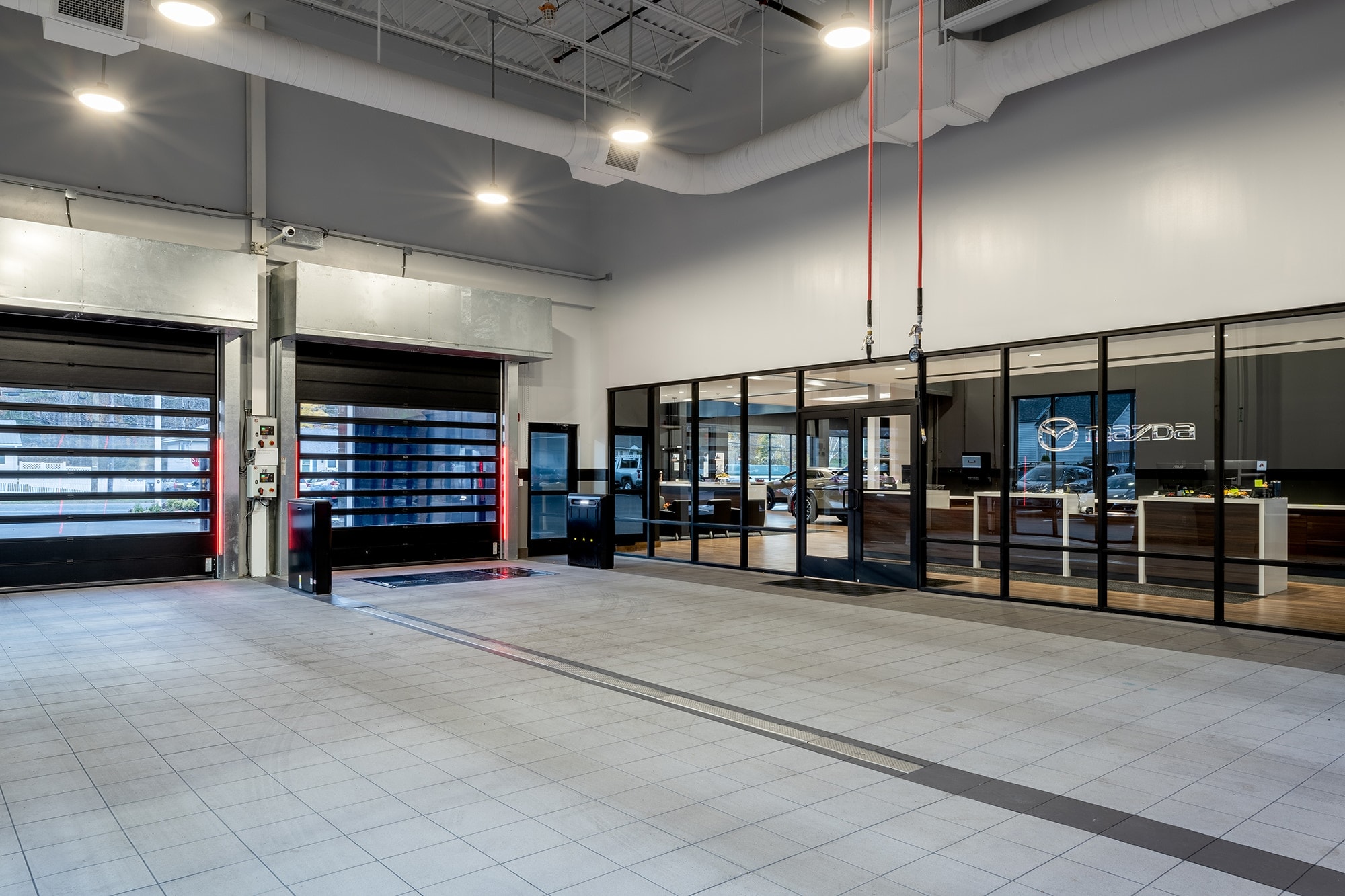 Service drive at McGee Mazda Claremont in Claremont, New Hampshire