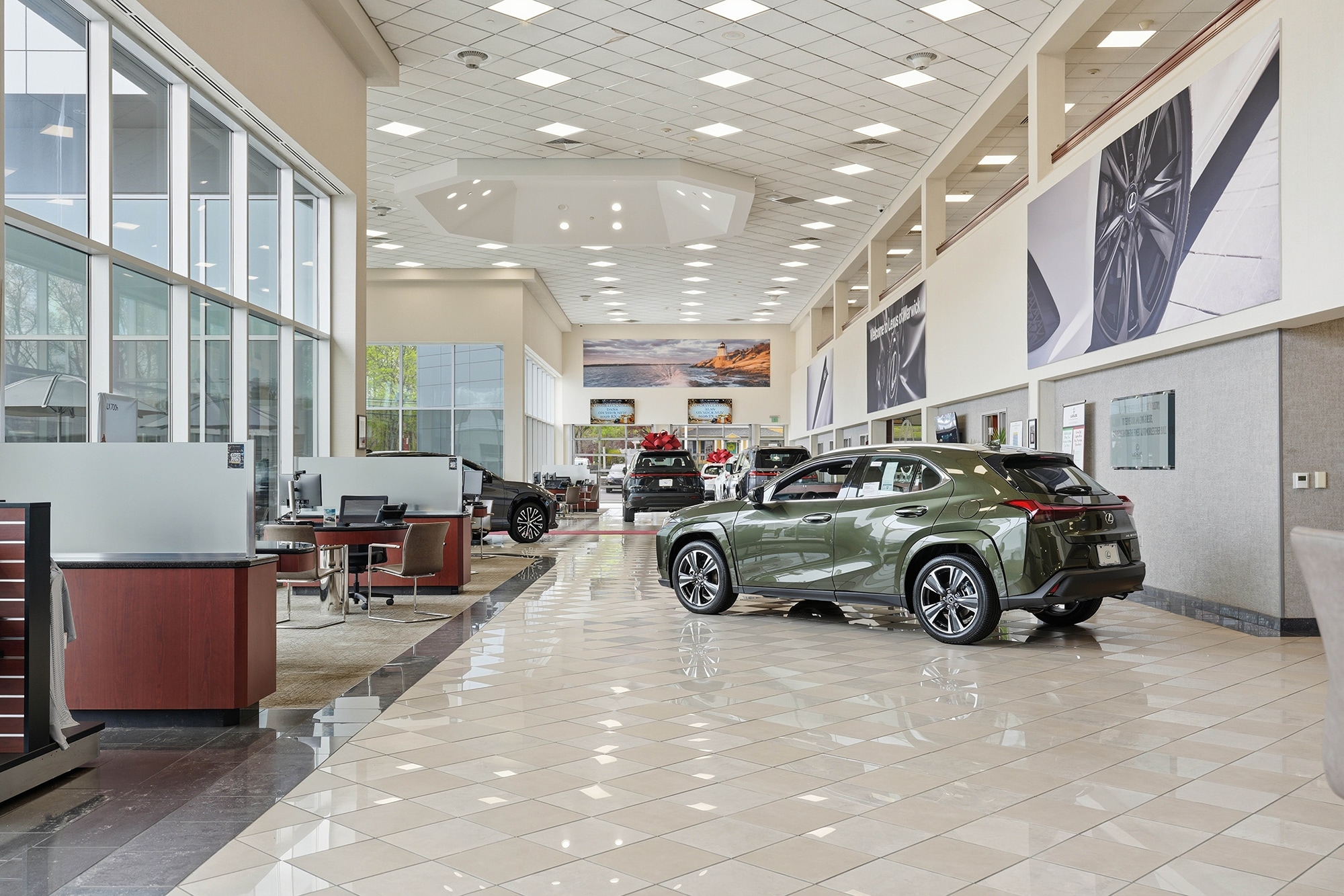 Showroom interior at Lexus of Warwick in Warwick, Rhode Island