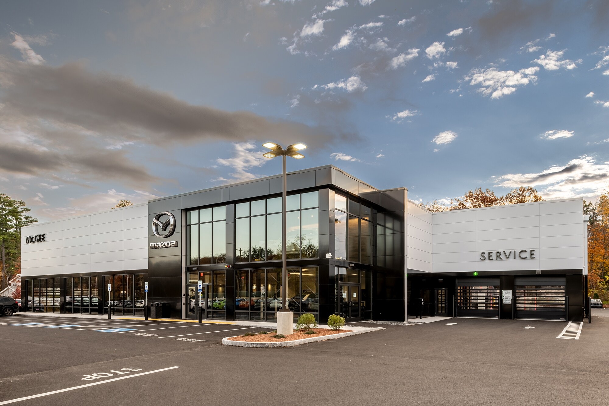 Exterior of McGee Mazda Claremont at 114 Charlestown Rd in Claremont, New Hampshire