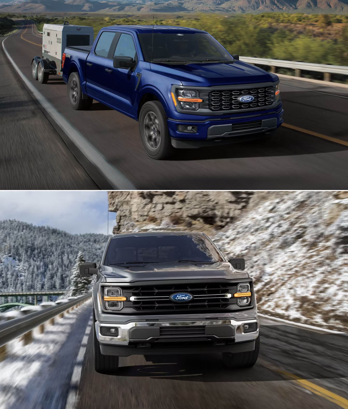 F-150® STX® in Argon Blue Metallic | F-150® XLT in Carbonized Gray Metallic