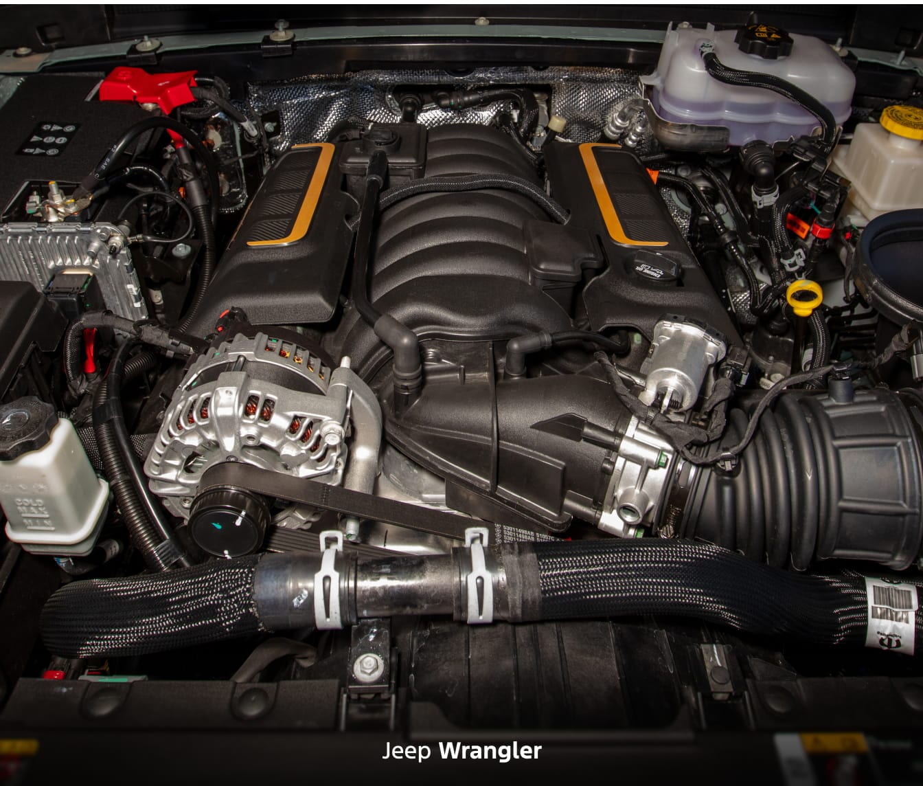 A close-up of a Ford Bronco engine.