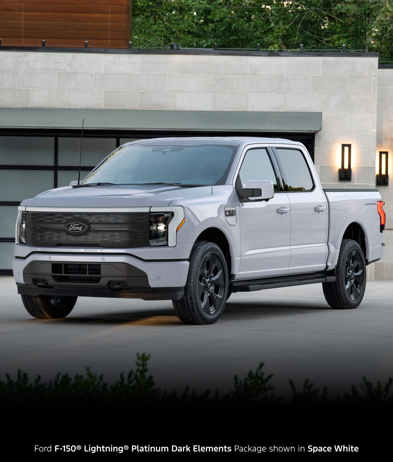 FFord F-150® Lightning Platinum Dark Elements Package shown in Space White