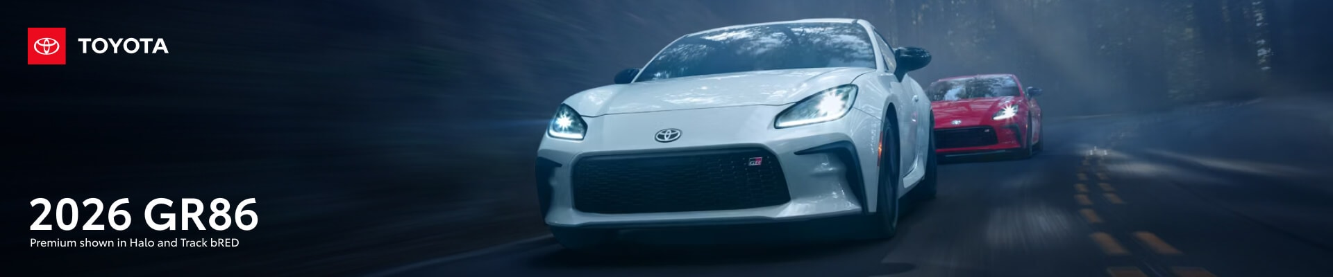 Toyota 2026 GR86 Premium shown in Halo and Track bRed