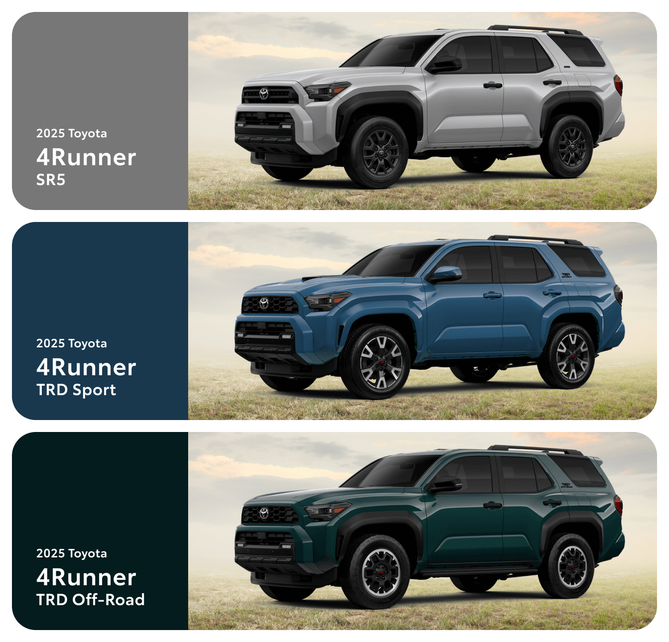 Toyota 4Runner SR5, Toyota 4Runner TRD Sport, & Toyota 4Runner TRD Off-Road