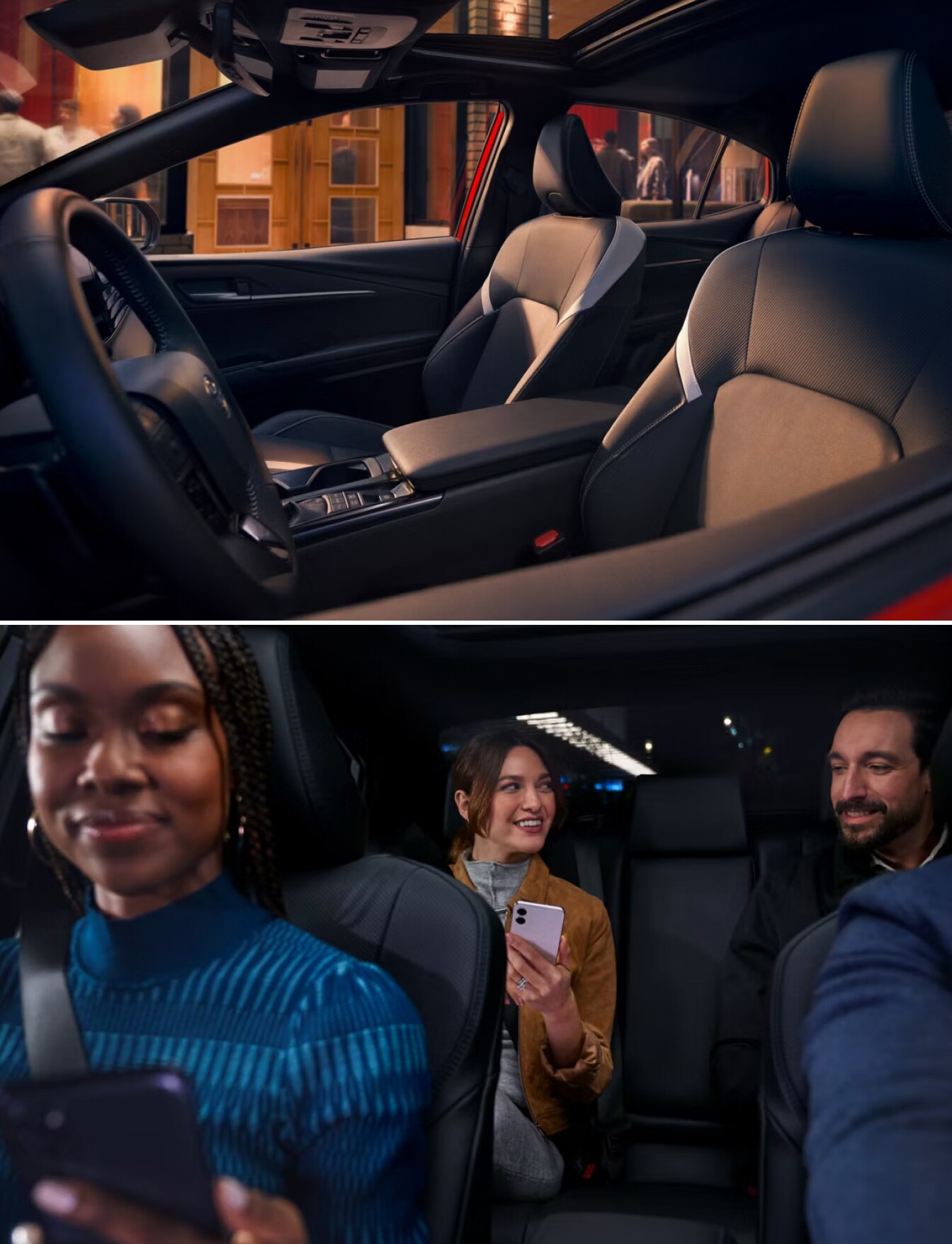 Two interior shots of the 2026 Toyota Camry Nightshade & XSE trims