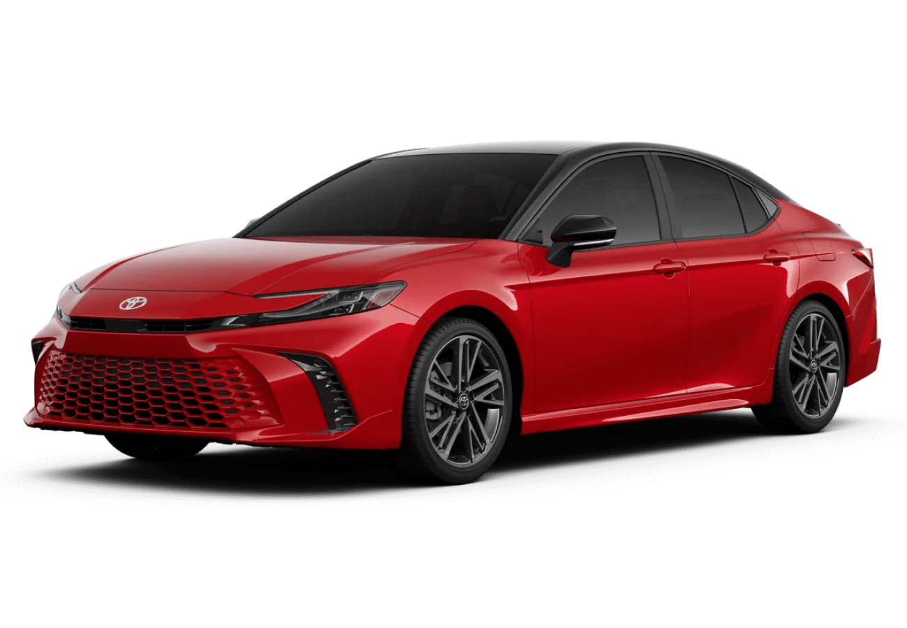 2026 Toyota Camry Hybrid XSE 4WD in Supersonic Red with a Midnight Black Metallic Roof