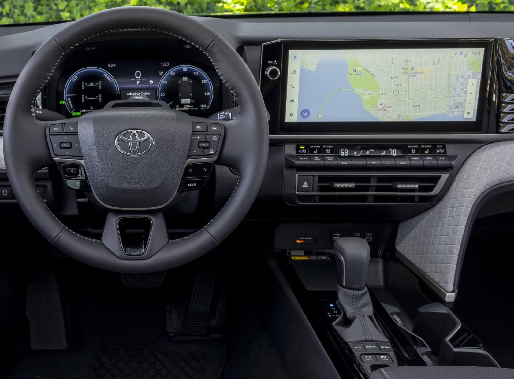 Light grey interior of a new Toyota Camry XLE