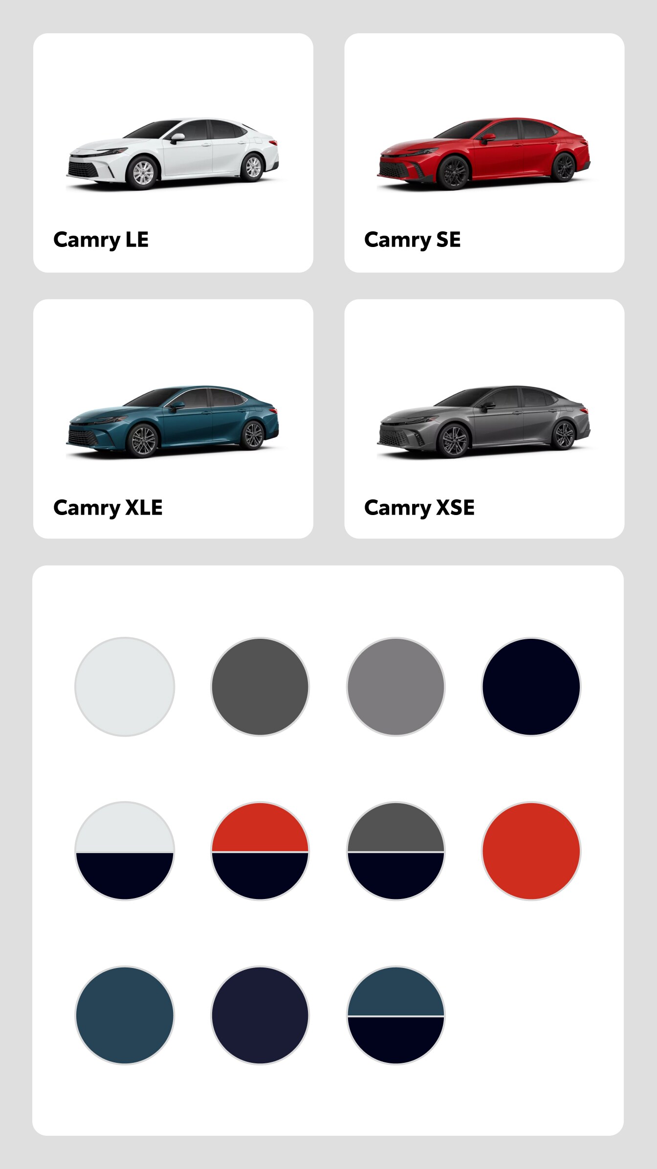Toyota Camry Trims & Colors