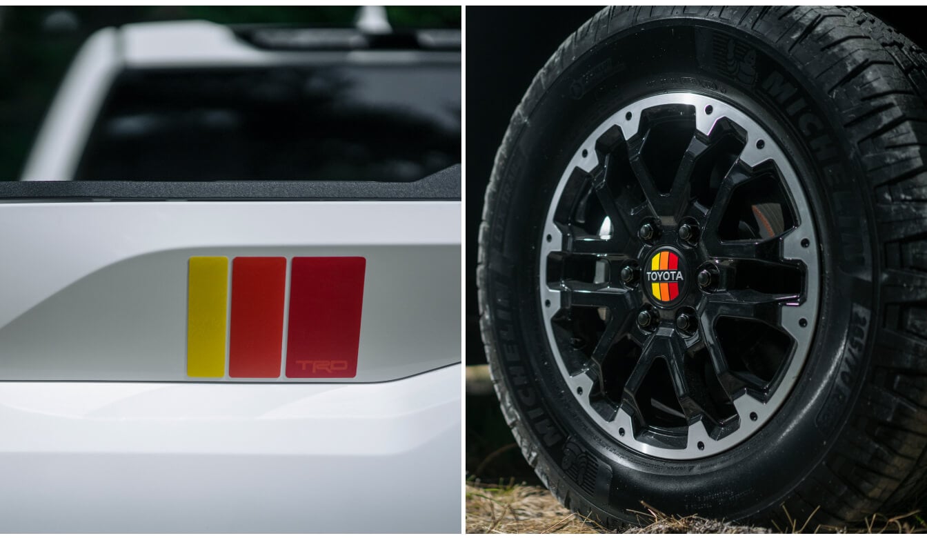 TRD Rally features on a 2026 Toyota Tundra SR5 including emblems and wheel design