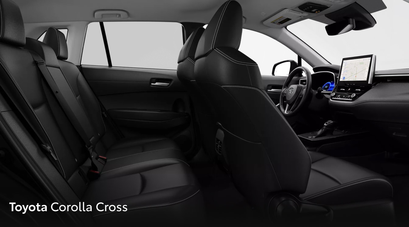 Interior of the 2026 Toyota Corolla Cross in black