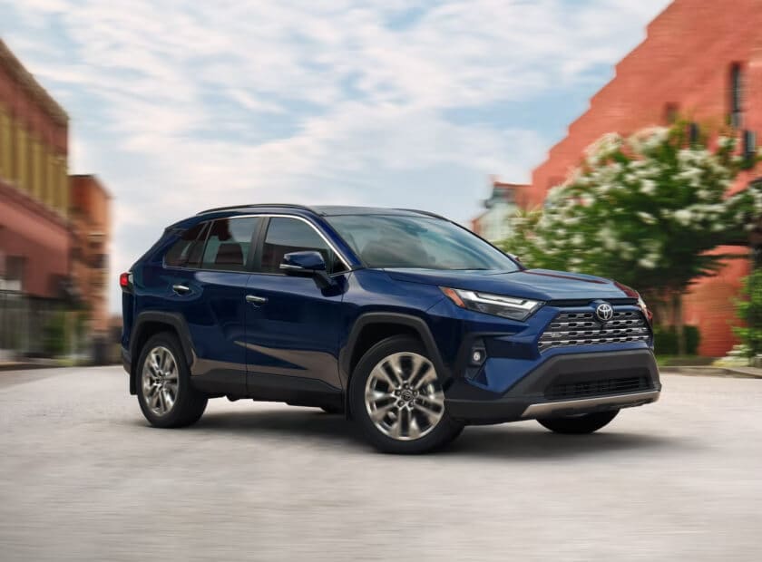 2025 Toyota RAV4 Limited shown in Blueprint with panoramic moonroof