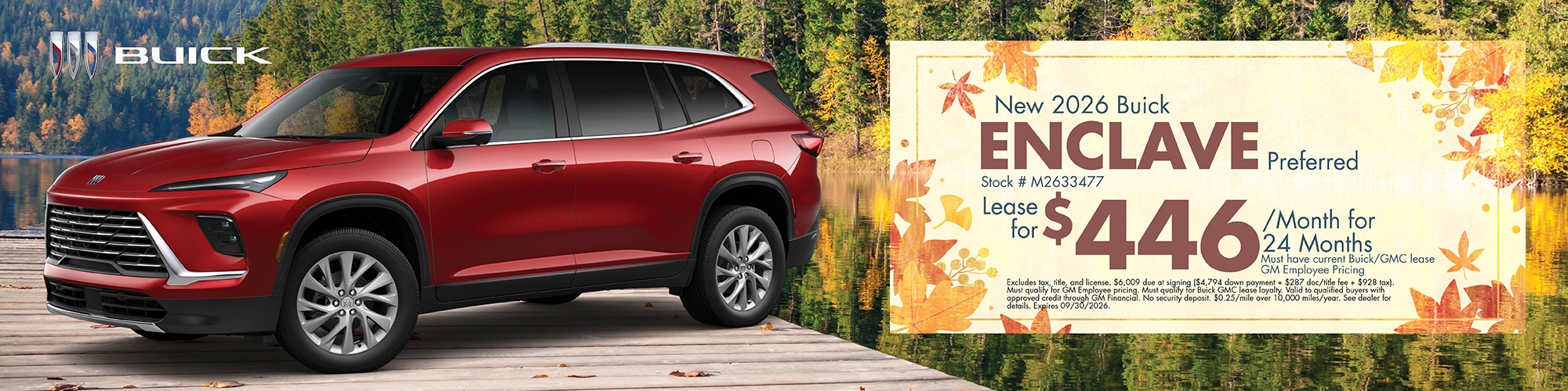 Lease a new 2026 Buick Enclave for $446/mo.