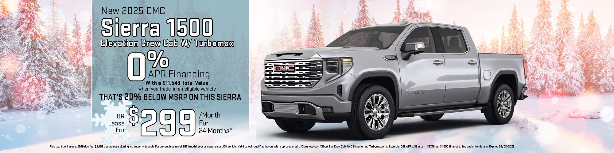 Finance a new 2025 GMC Sierra 1500 for 0% APR