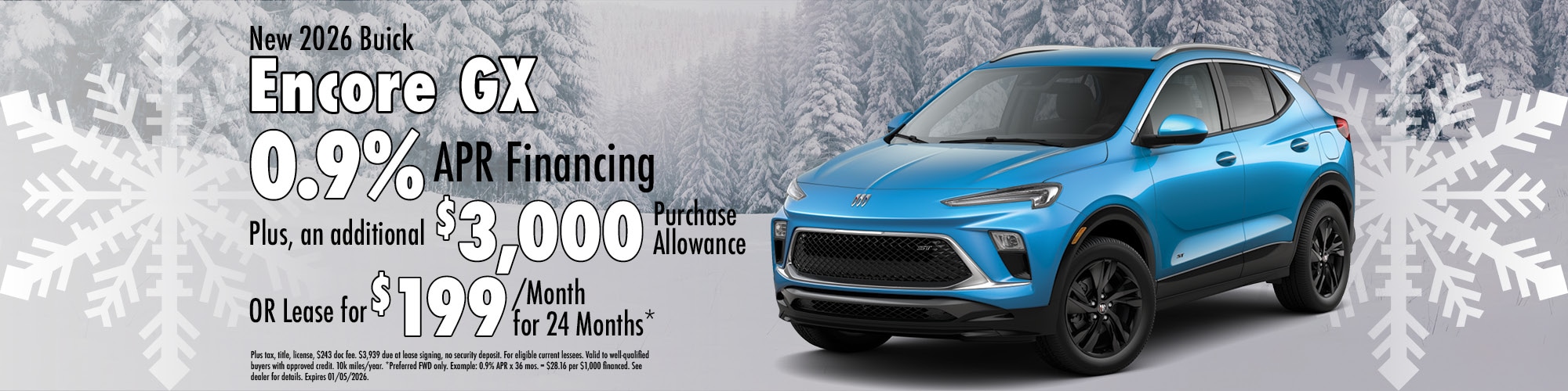 Finance a new 2026 Buick Encore GX for 0.9% APR