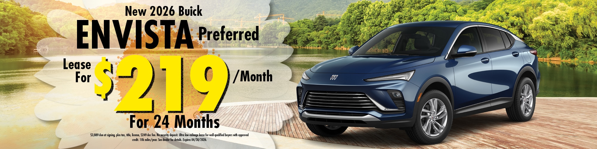 Lease a new 2026 Buick Envista for $219 per month for 24 months
