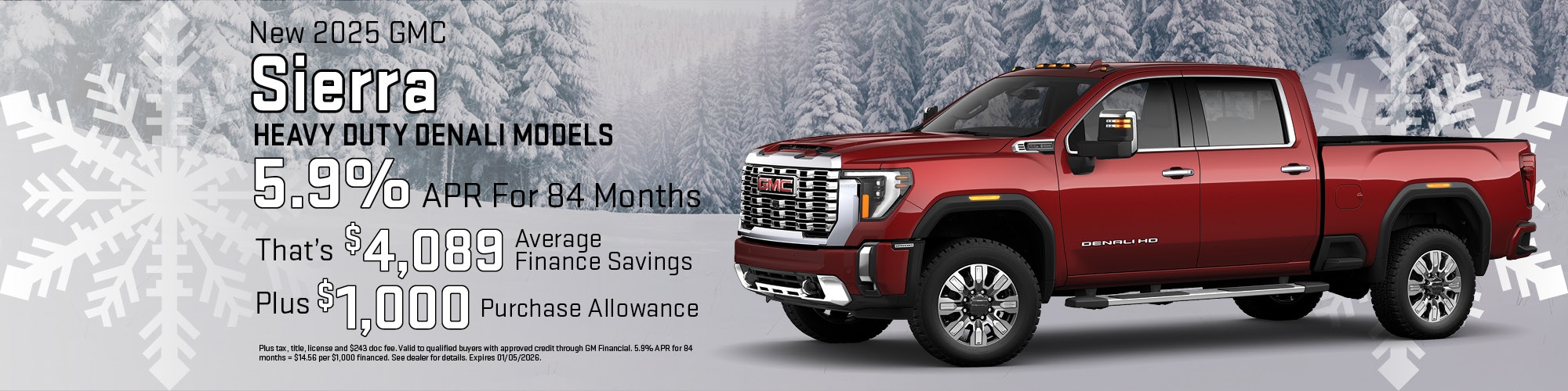 Finance a new 2025 GMC Sierra HD for 5.9% APR