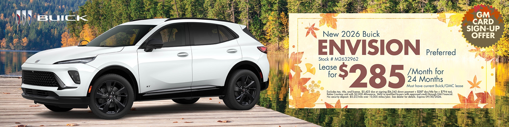 Lease a new 2026 Buick Envision for $285/mo.