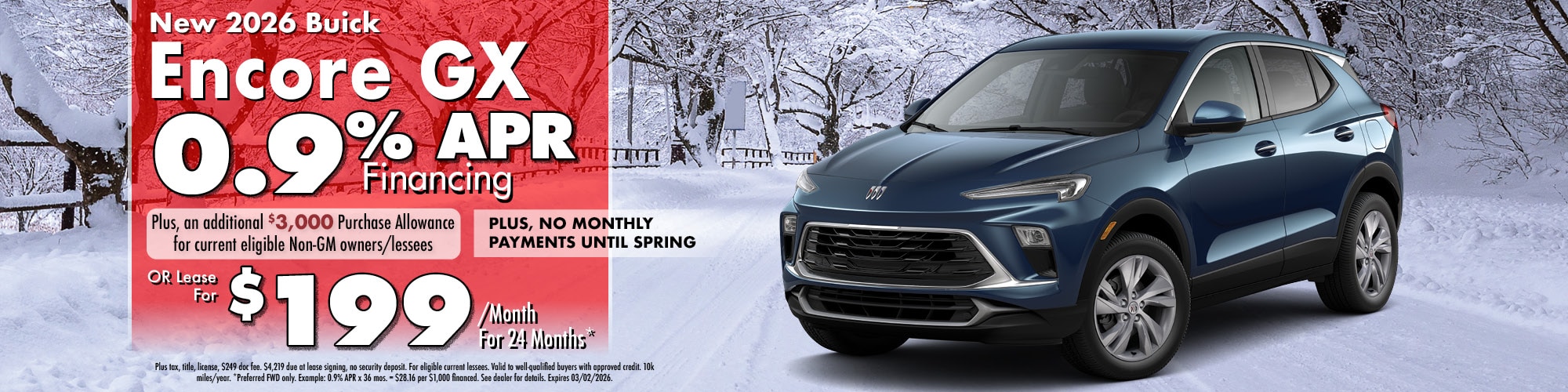 Finance a new 2026 Buick Encore GX for 0.9% APR