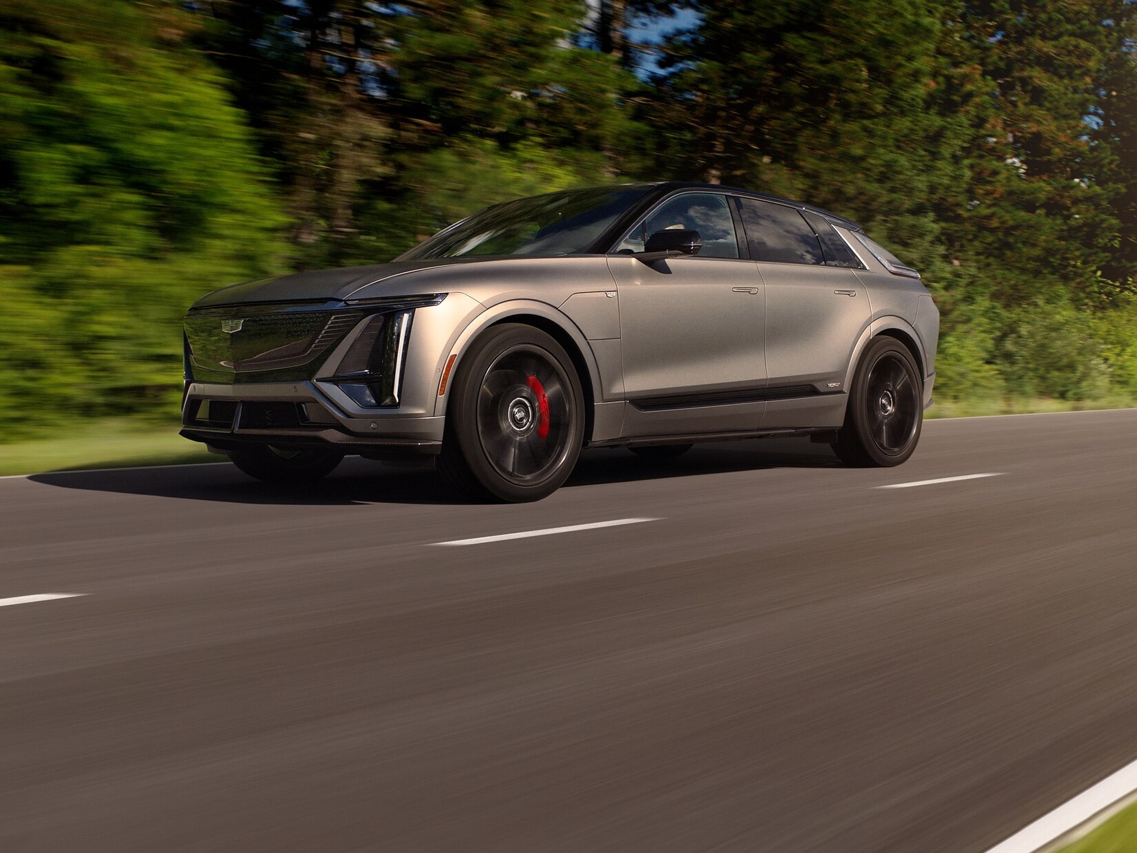 Cadillac LYRIQ on the road
