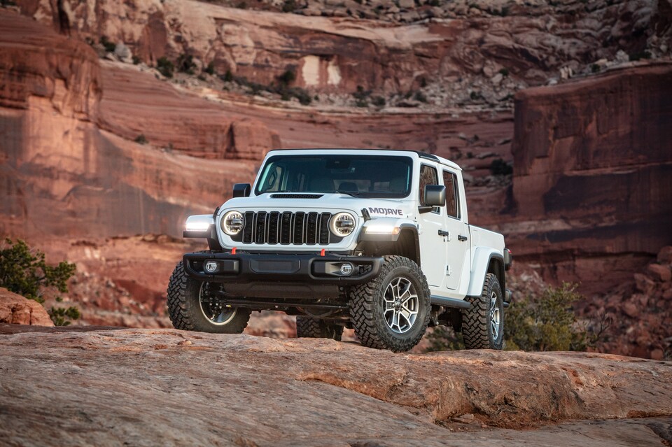 Jeep Gladiator on rocky ridge