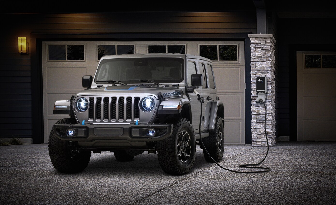 Jeep Wrangler 4xe at charging station