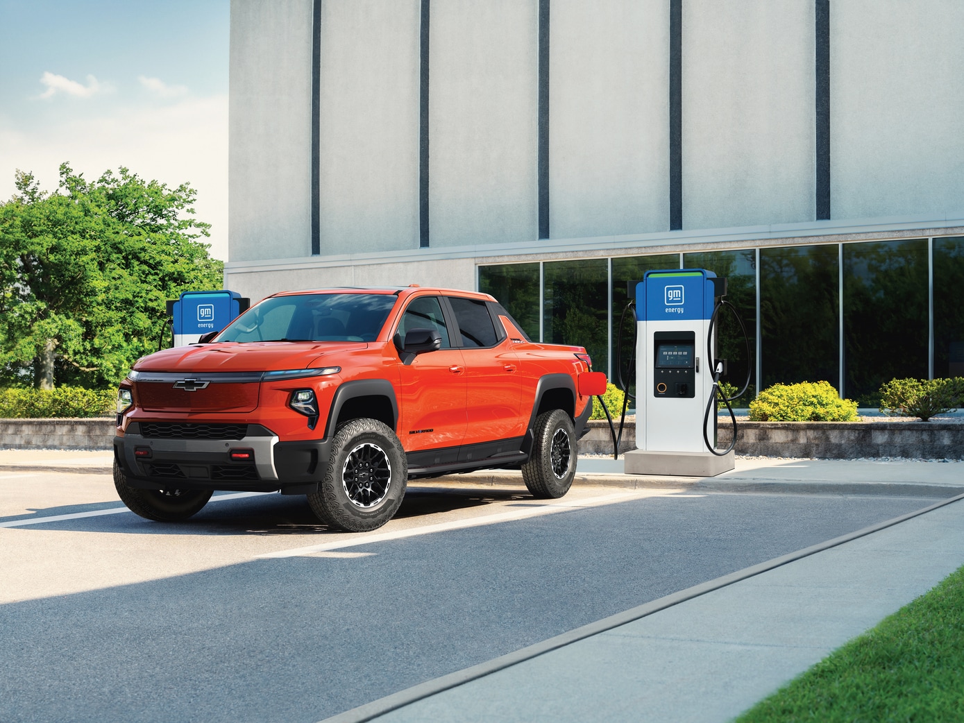  Chevrolet Silverado EV at charging station