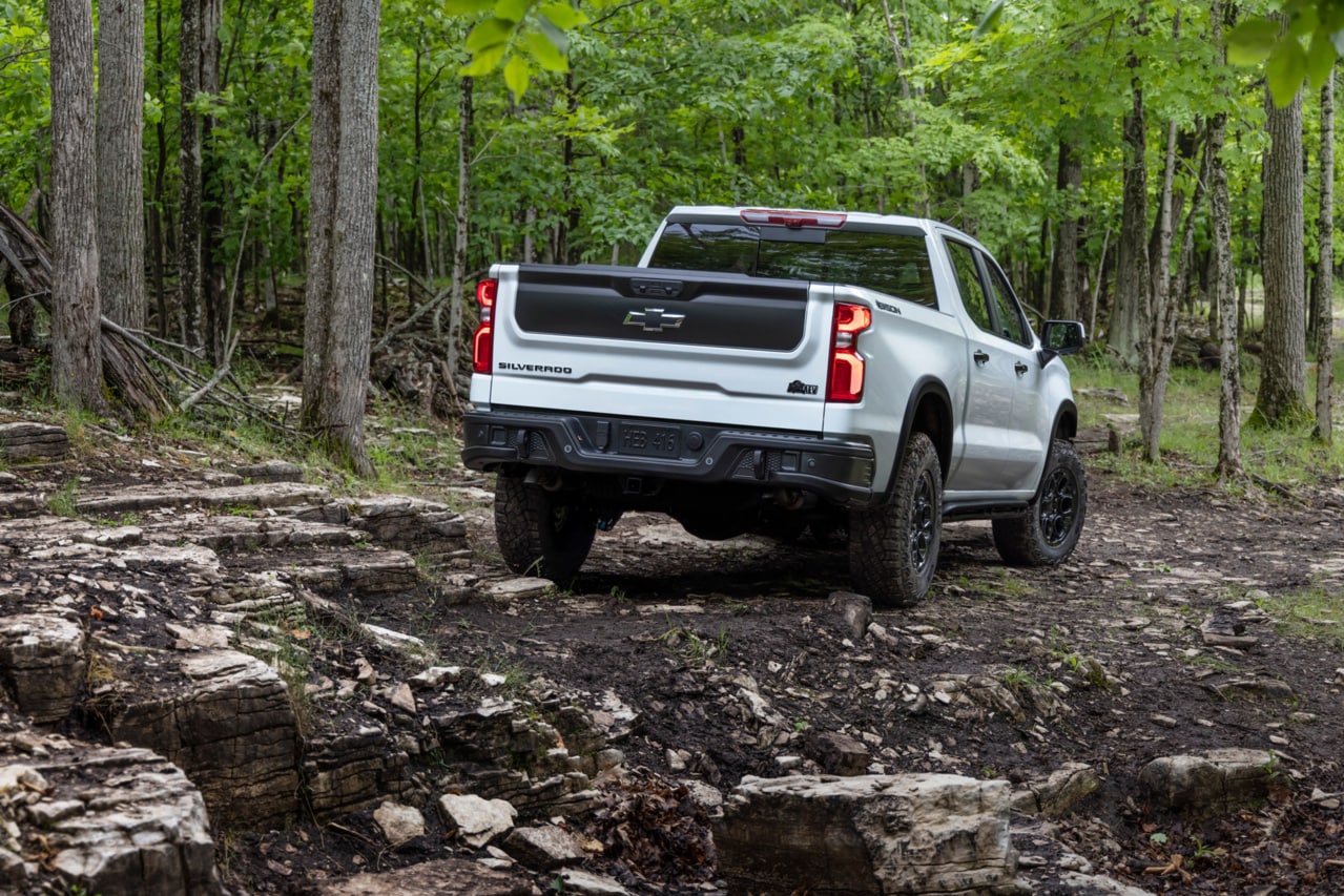 Chevrolet Silverado 1500 driving on rugged terrain