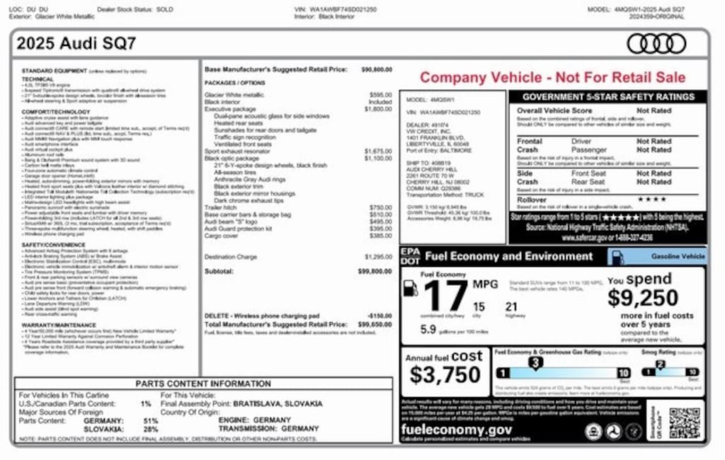 Used 2025 Audi SQ7 Premium Plus SUV