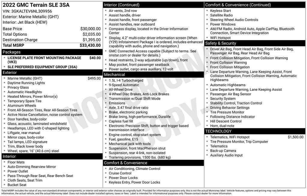 Used 2022 GMC Terrain SLE SUV