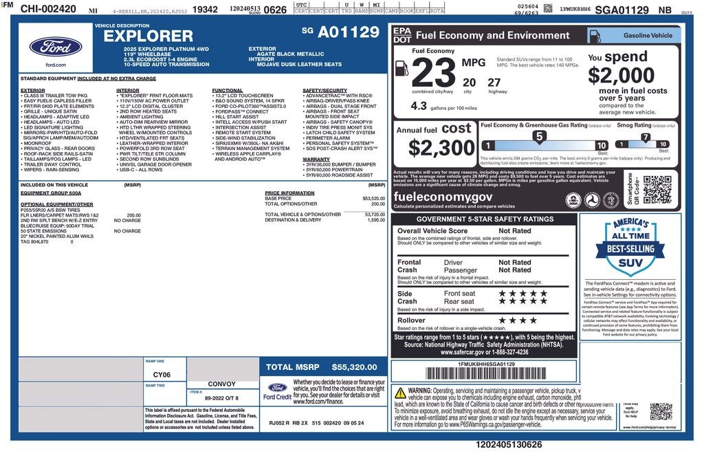 Used 2025 Ford Explorer Platinum SUV