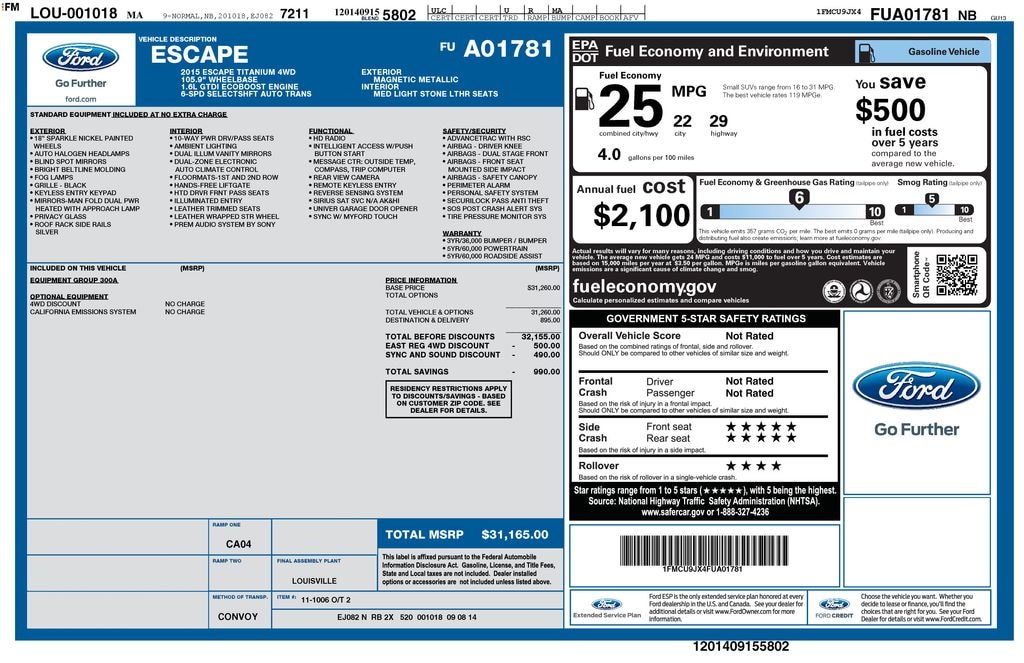 Used 2015 Ford Escape Titanium SUV