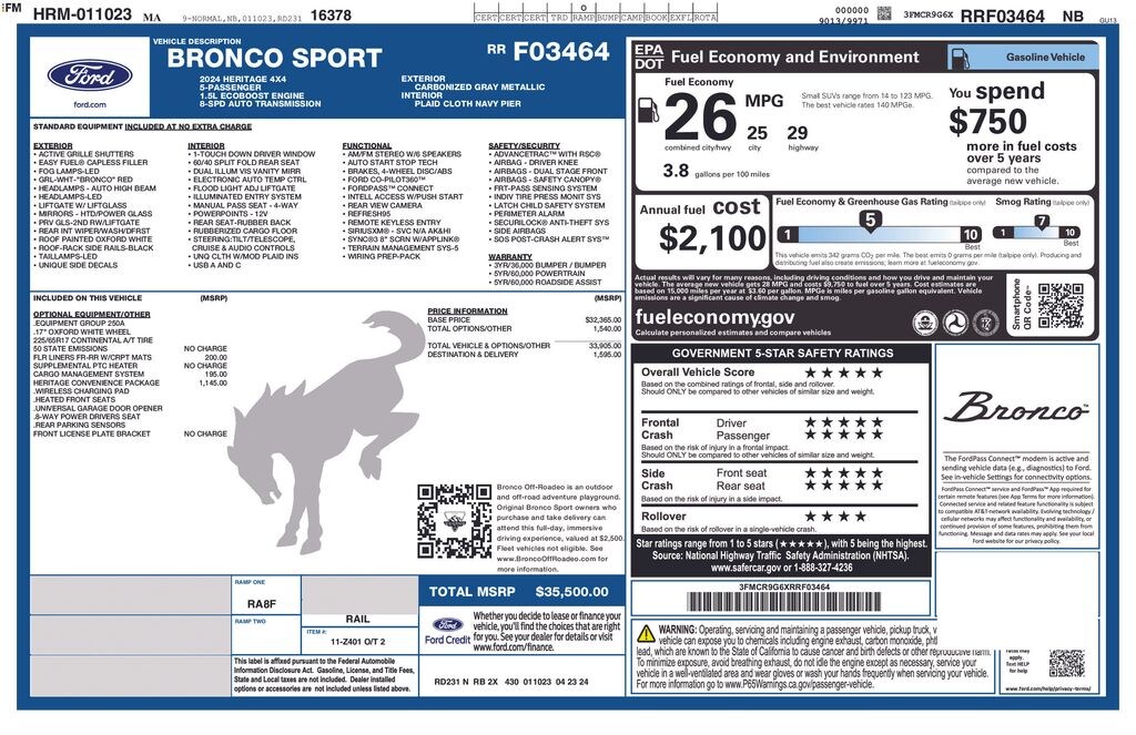 Used 2024 Ford Bronco Sport Heritage SUV