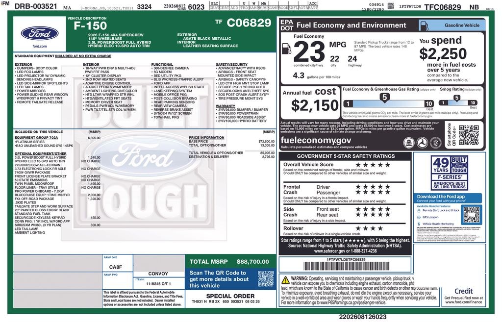 New 2026 Ford F-150 Platinum Truck