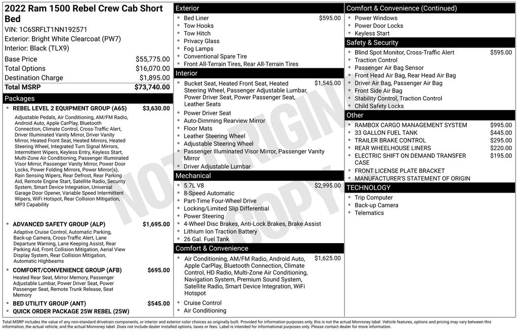 Used 2022 Ram 1500 Rebel Truck