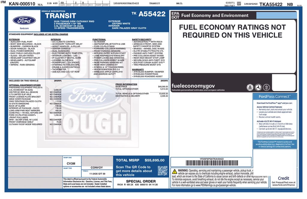 2026 Ford Transit T350 HD DRW 156 WB 9,950#'s photo
