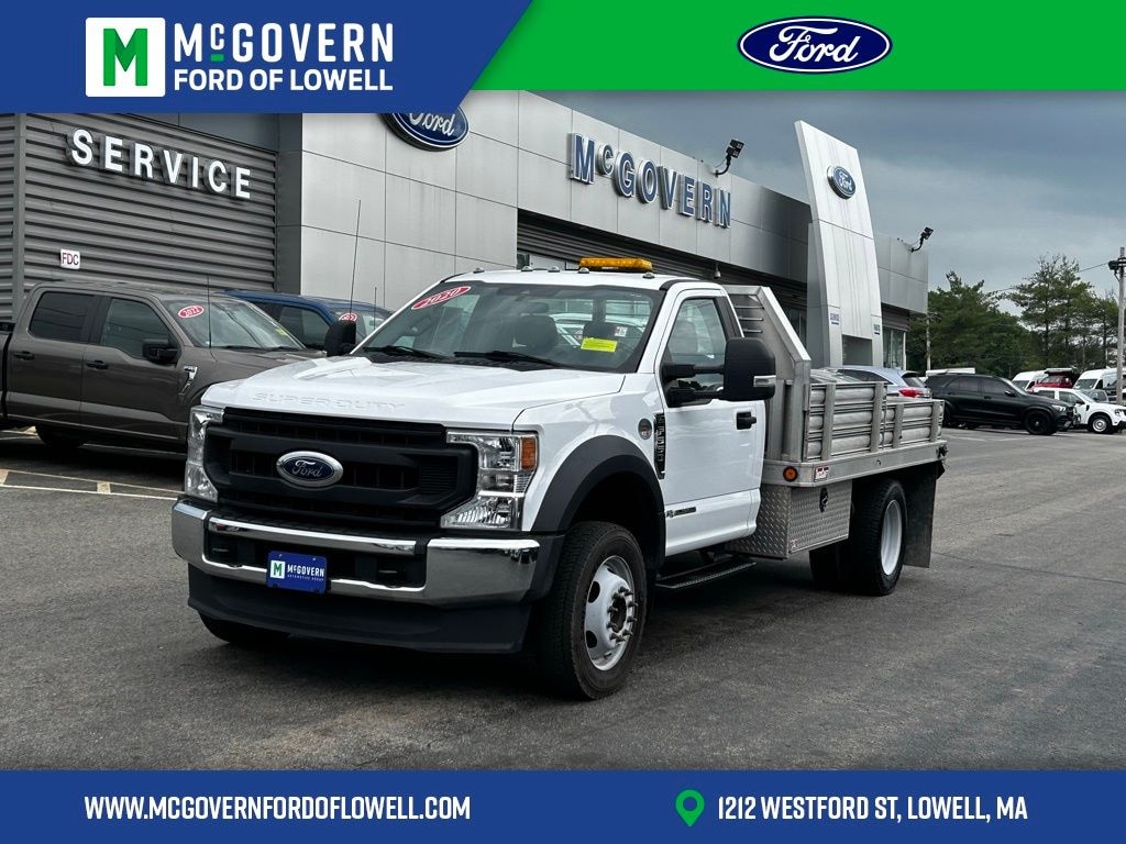 Used 2020 Ford F-550SD XL Aluminum Flat bed With Gooseneck Chassis