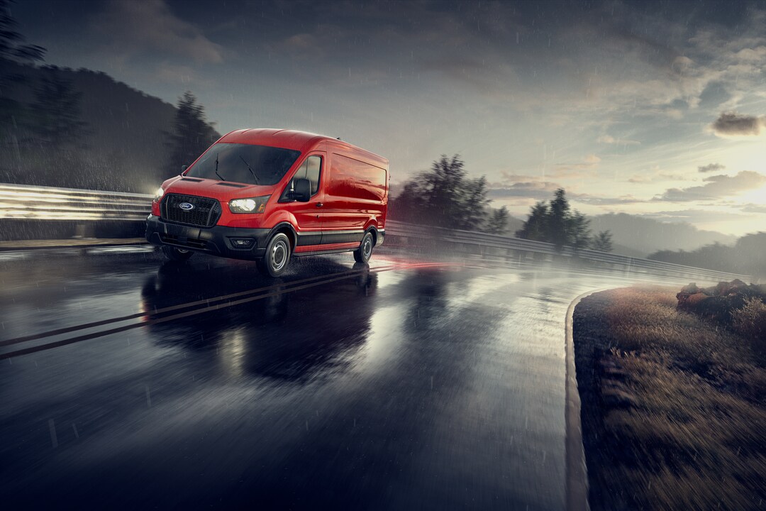 2026 Ford Transit 250 on wet roadway