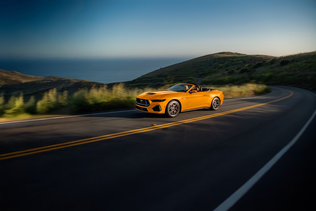  2026 Ford Mustang on coastal highway