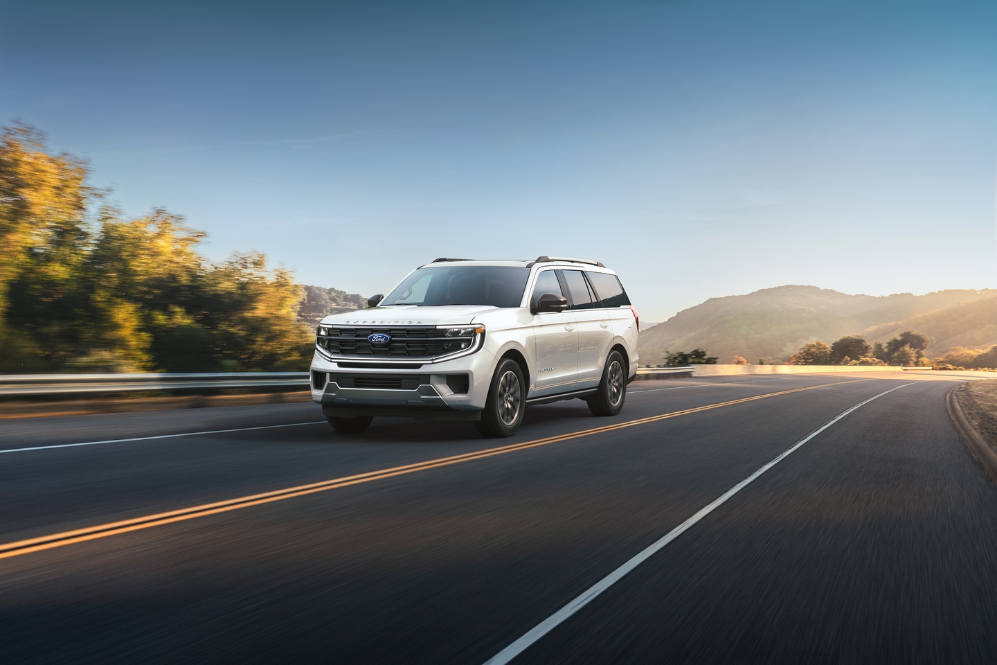 White 2026 Ford Expedition on the highway
