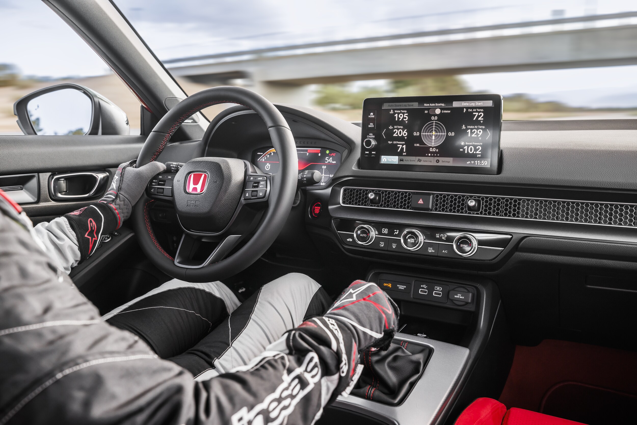 Honda Civic Type R dashboard view