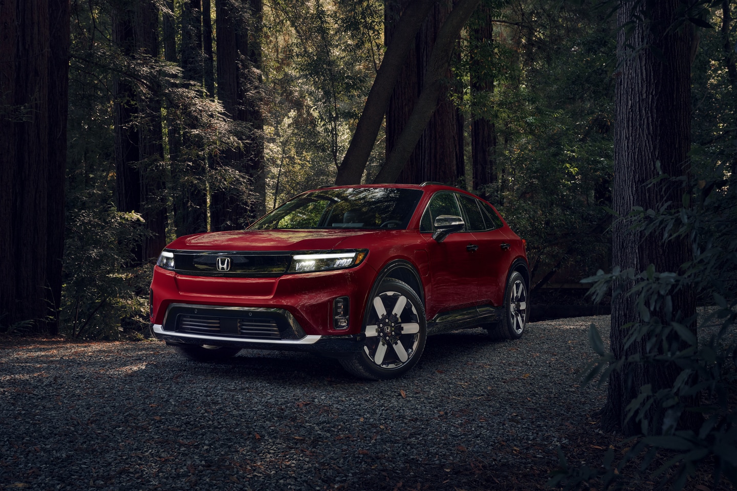  2026 Honda Prologue driving in the woods